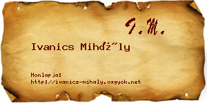 Ivanics Mihály névjegykártya