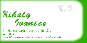 mihaly ivanics business card